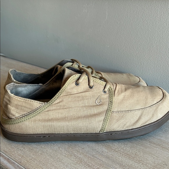 OluKai Men’s Tan Canvas boat shoes , Size 13 - Stylish & Comfortable.” - Picture 3 of 10